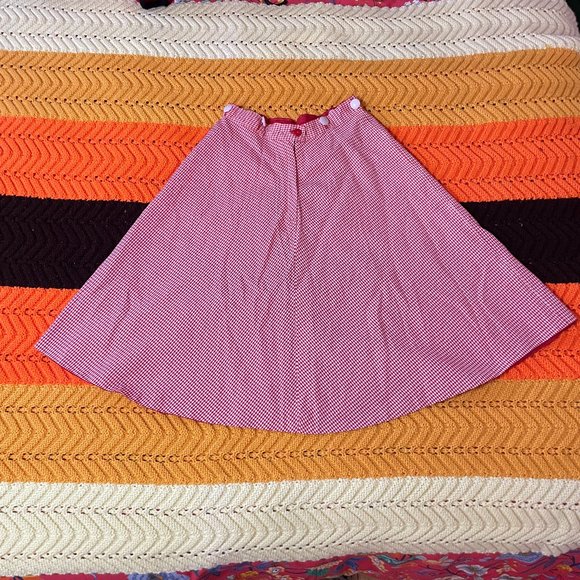 50s gingham plaid Honeylane XXS plaid circle skirt, sleeveless shirt, and bib! - Picture 11 of 16